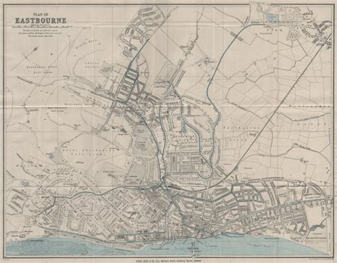 Eastbourne Vintage Towncity Plan Sussex Ward Lock 1933 Old Vintage Map