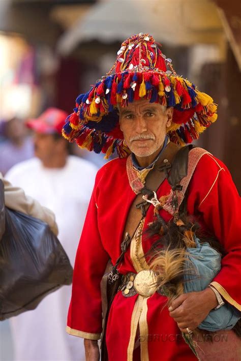 Traditionaly Dressed Moroccan Man Fez Medina Morocco Moroccan