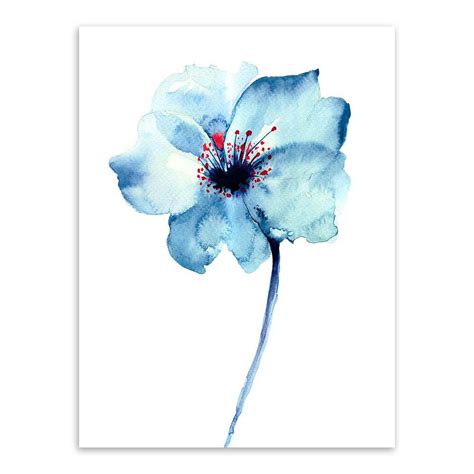 Abstract Watercolor Flower 1 Piece Wall Art Free Global
