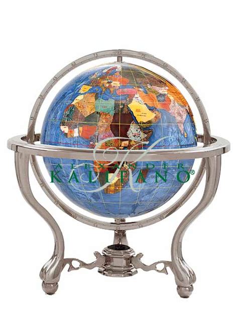 Commander 4 Gemstone Desktop World Globe By Kalifano Sale Free
