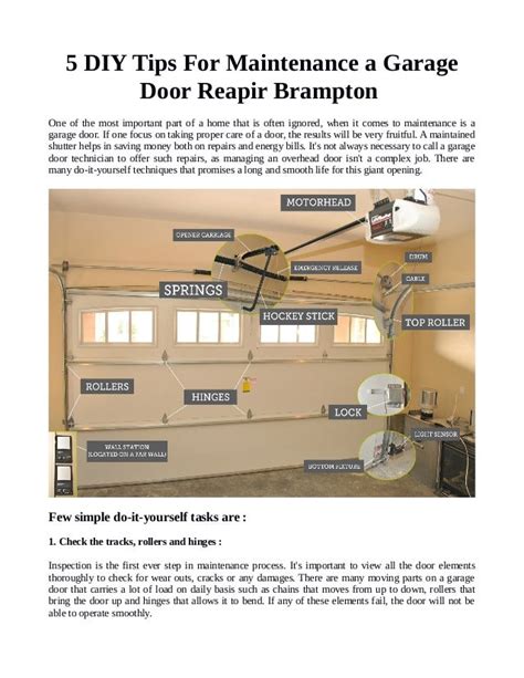 5 Diy Tips For Maintenance A Garage Door Repair Brampton