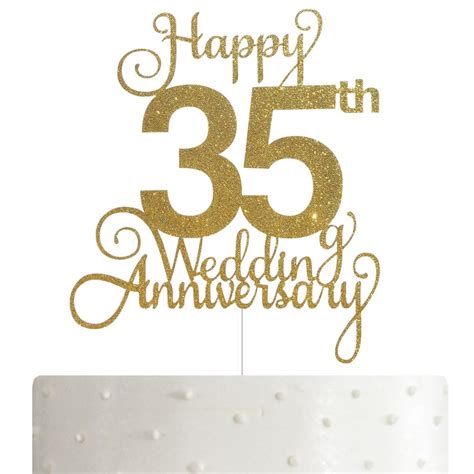 35th Wedding Anniversary Cake Topper Wedding Anniversary Etsy