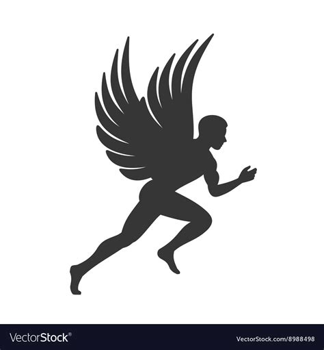 Angel Silhouette Man With Wings Sign Royalty Free Vector
