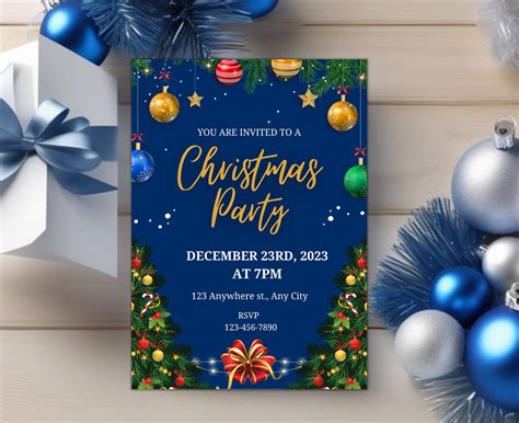 Digital Christmas Party Invitation Editable Christmas Party Invitation Digital Download Party