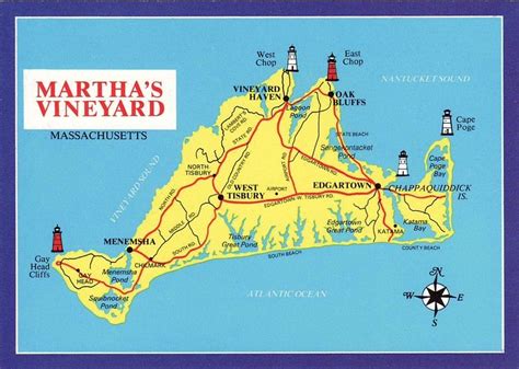 Martha S Vineyard Map And Travel Guide