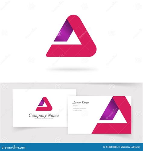 Triangle Abstract Vector Logo Red Gradient Logotype Isolated Modern