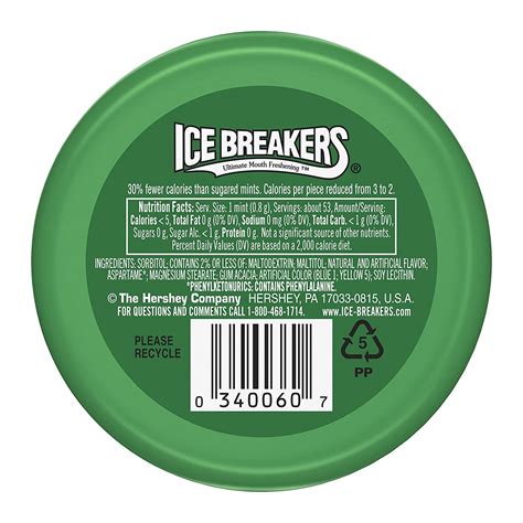 ICE BREAKERS Sugar Free Mints Spearmint Ounce Pack Of