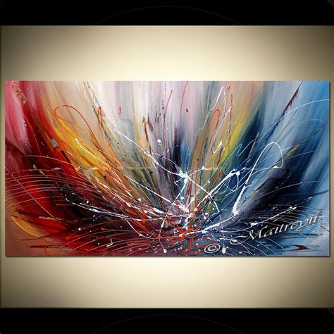 Oil Painting Red Large Modern Artwork Abstract By