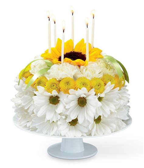 Sunflowers Sunny Smiles Birthday Flower Cake Unique Vibrant