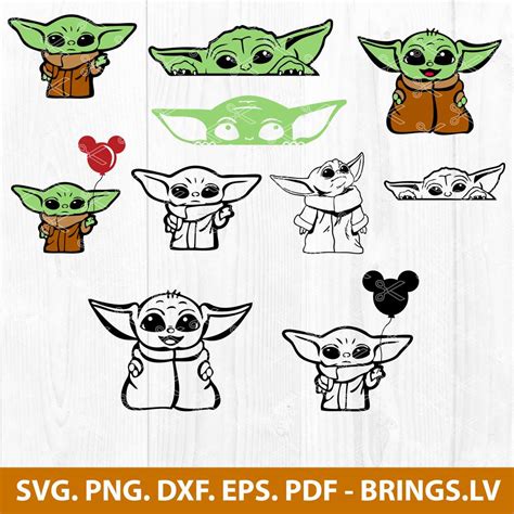 Software Clipart Pdf Png Baby Yoda SVG Bundle Baby Yoda SVG Star Wars