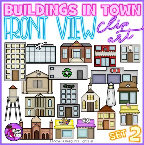 Build Your Own Town Map And Buildings Clip Art Bundle Shoptrfone
