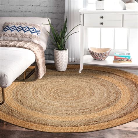 Find stylish home furnishings and decor at great prices! LR Home Natural Jute Natural / Gray Round Indoor Area Rug ...