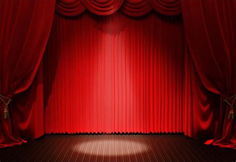 Large Stage Photography Background Red Curtain Spotlight
