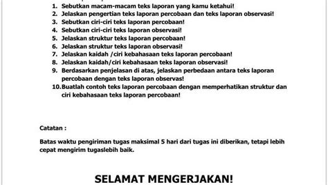 Soal Essay Tentang Teks Laporan Percobaan Kelas 9 | Materi Soal