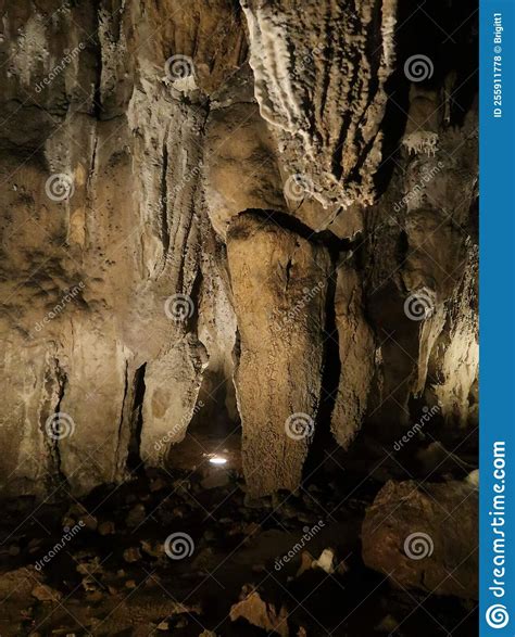Stalactites And Columns Of Upper Barac Cave Croatia Stock Photo
