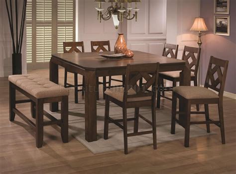 Gallery of dining table for 6. Walnut Finish Modern Counter Height Dining Table w/Options