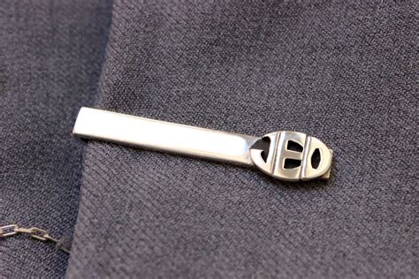 Custom Tie Bar Clip With Oval Monogram Made To Order Etsy