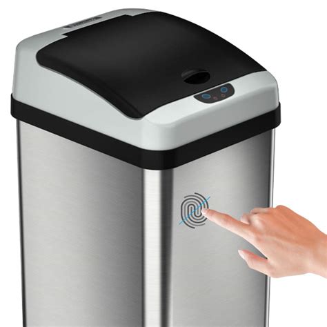 Itouchless It13rx 13 Gallon Touchless Kitchen Garbage Trash Can