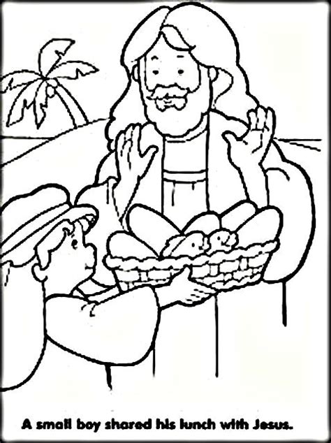 jesus feeds the five thousand coloring page posted by michelle mercado