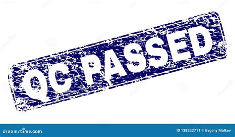 Grunge Qc Passed Framed Rounded Rectangle Stamp Stock Vector