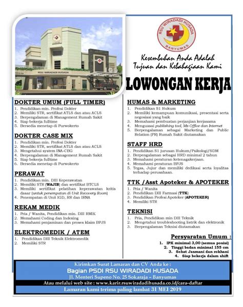 Umum, digestif, plastik & kecantikan, umor/onkologi. Lowongan Kerja Teknik Elektromedik - Rajiman
