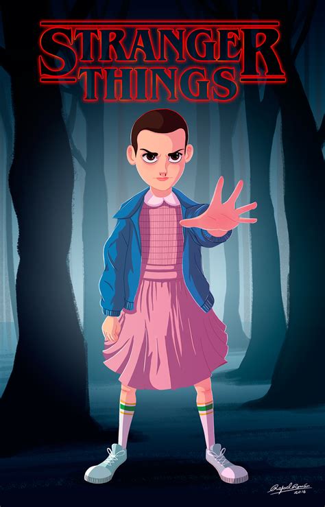 A page for describing characters: Eleven! Stranger Things! on Behance
