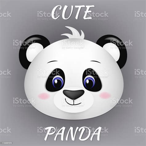 Niedliches Pandagesicht Mit Blauen Augen Im Zeichentrickstil