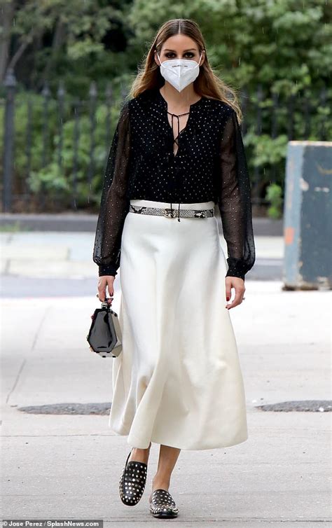 Olivia Palermo Oozes Sophistication As She Struts Around NYC In A Sheer Blouse And Studded