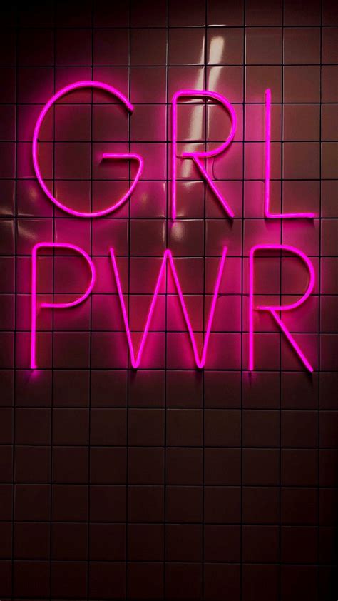 Download Neon Pink Aesthetic Girl Power Wallpaper