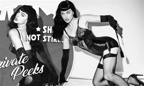 irina shayk celebrates halloween in a sexy 50s throwback homage to pin up queen bettie paige