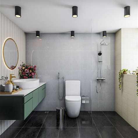 Spacious And Convenient Toilet Design With Modern Interiors Livspace
