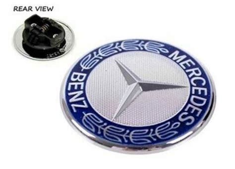 Blue For Mercedes Benz Flat Laurel Wreath Hood Emblem W204 W212 W210