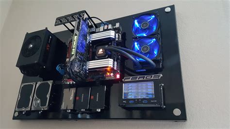 Dual Liquid Water Cooled Wall Mounted Computer Post Pc Cases Wall
