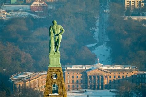 Luftbild Kassel Herkules Statue Auf Der Spitze Vom Schloss Herkules