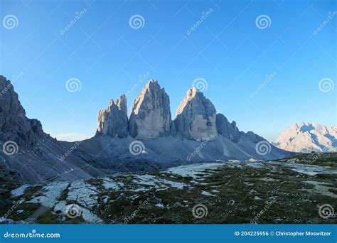 A Panoramic Capture Of The Tre Cime Di Lavaredo Drei Zinnen And