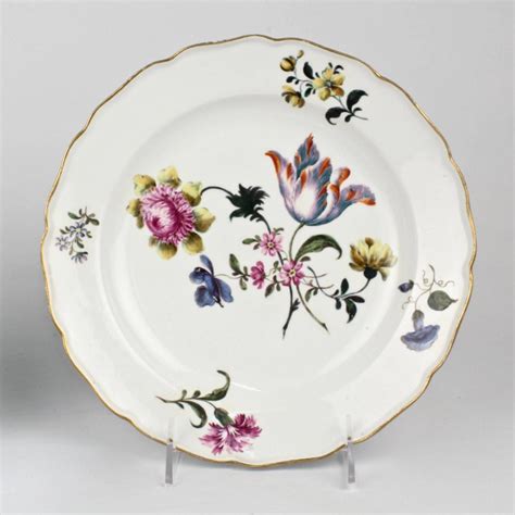 Pair Of Antique 18th Century Meissen Porcelain Plates With Floral