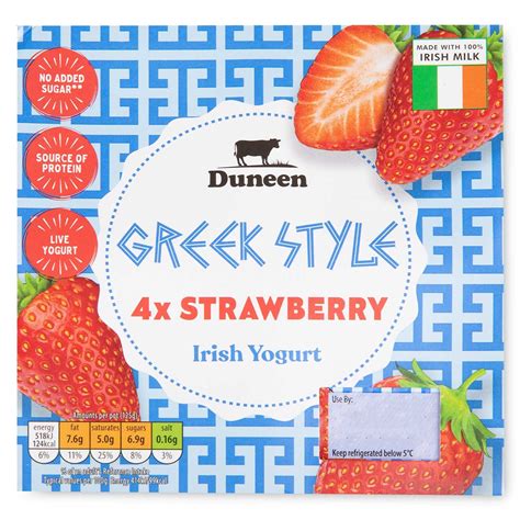 Strawberry Irish Greek Style Yogurt 4x125g Duneen Aldiie