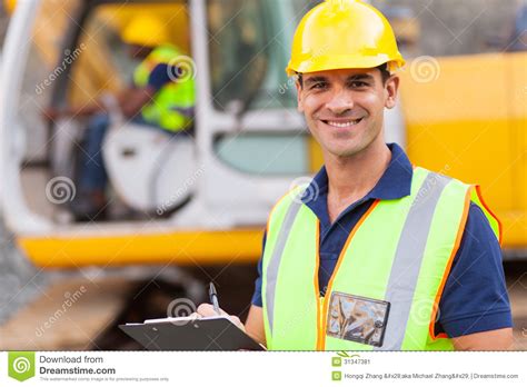 Road Construction Supervisor Stock Image Image Of Earthmover