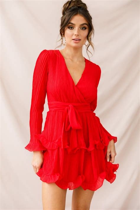 greta tiered ruffle chiffon dress red chiffon ruffle dress red dress chiffon dress outfit