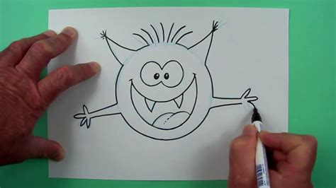 Einfaches Halloween Monster Zeichnen für Kinder und jedem dem es