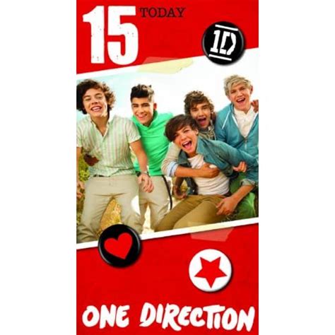 One Direction Birthday Card Age 1515th Birthday Card