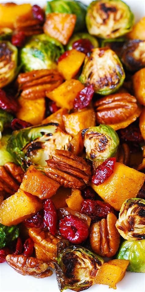 Roasted Brussels Sprouts Cinnamon Butternut Squash Pecans And