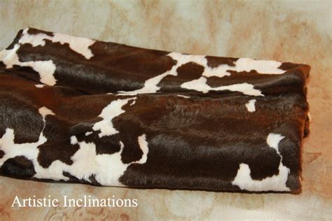 1 Yard Of Faux Cow Hide Fabric In Brown And White Great For