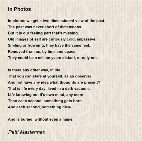 In Photos By Patti Masterman In Photos Poem