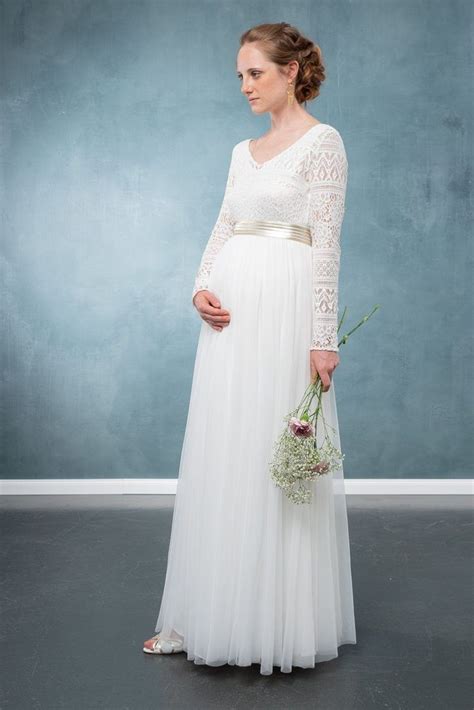 Kaufen deutsch reine weiß satin kleid für die braut/ mutterschaft … Braut Rock für Schwangere aus fließendem Tüll mit ...