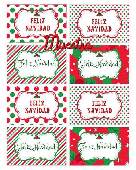 Feliz Navidad Etiquetas Imprimibles Perfecto Para Fiestas Regalos O