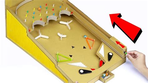 How To Make Marble Pinball Game Machine From Cardboard Diy At Home