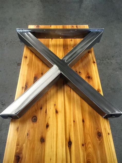 Welds are carefully welded so there is a clean smooth connection as shown in the images. Pieds de table en métal - Heavy Duty X Style - Finition Nickle brossée - Ensemble de 2 - Pieds ...
