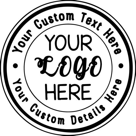 Buy Custom Business Logo Double Round Border Stamp 3 Lines Of Text