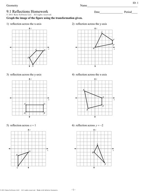 Geometry Reflections Worksheet 1 Answers Inspireops